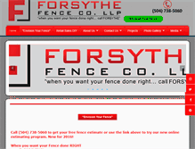 Tablet Screenshot of forsythefence.com